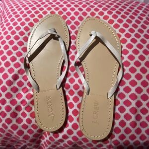 J. Crew Tan and Silver Sandals Minimalist Design